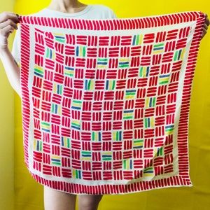 Vintage Echo Silk Scarf Abstract Mod Vtg